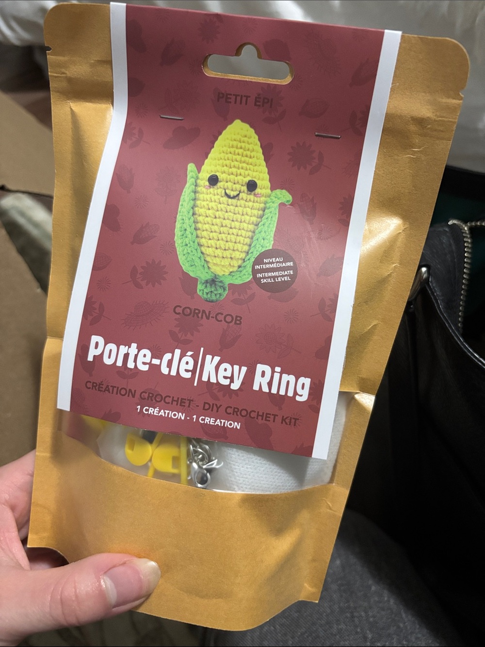DIY corn cob key chain